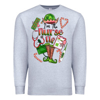 Heather Grey im the nurse elf Premium Sweatshirt - FaDigitalArtStudio