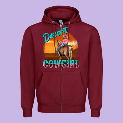 Zipper Hoodie desert cowgirl