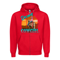 Red desert cowgirl Zipper Hoodie - texasbilliewilder