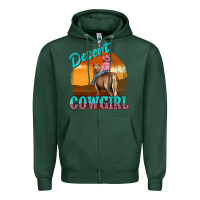 Sports Green desert cowgirl Zipper Hoodie - texasbilliewilder