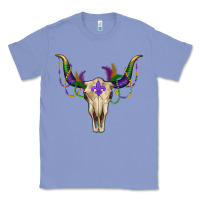 Colony Blue Mardi Gras Bull Skull Classic Tee - RanaPortraitStore