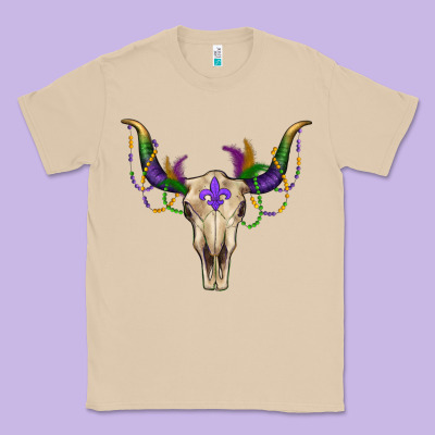 Mardi Gras Bull Skull Classic Tee Designed By Ranaportraitstore
