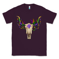 Plum Mardi Gras Bull Skull Classic Tee - RanaPortraitStore