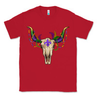Red Mardi Gras Bull Skull Classic Tee - RanaPortraitStore