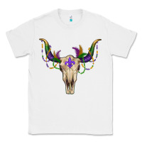 White Mardi Gras Bull Skull Classic Tee - RanaPortraitStore