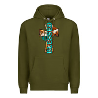Army Green blessed cross Premium Hoodie - BarkalooDesign