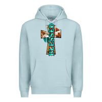 Blue Mist blessed cross Premium Hoodie - BarkalooDesign