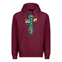 Burgundy blessed cross Premium Hoodie - BarkalooDesign