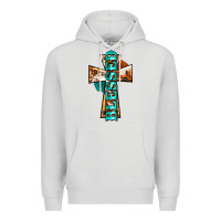 Dove Grey blessed cross Premium Hoodie - BarkalooDesign