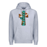 Heather Grey blessed cross Premium Hoodie - BarkalooDesign