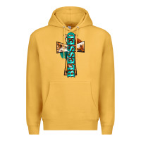 Mustard blessed cross Premium Hoodie - BarkalooDesign