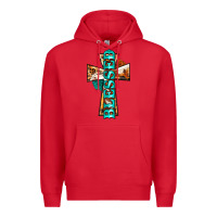 Red blessed cross Premium Hoodie - BarkalooDesign