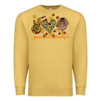 Antique Gold Peace Love Thankful Premium Sweatshirt - CowhideDigitalArt