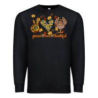 Black Peace Love Thankful Premium Sweatshirt - CowhideDigitalArt
