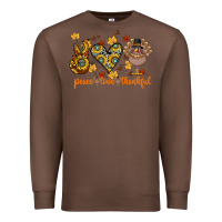 Chestnut Peace Love Thankful Premium Sweatshirt - CowhideDigitalArt