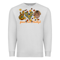 Dove Grey Peace Love Thankful Premium Sweatshirt - CowhideDigitalArt