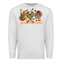 Oatmeal Heather Peace Love Thankful Premium Sweatshirt - CowhideDigitalArt