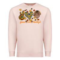 Pale Pink Peace Love Thankful Premium Sweatshirt - CowhideDigitalArt