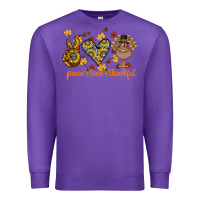 Purple Peace Love Thankful Premium Sweatshirt - CowhideDigitalArt