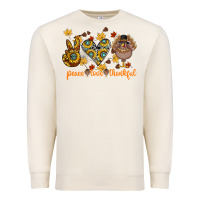 Sandshell Peace Love Thankful Premium Sweatshirt - CowhideDigitalArt