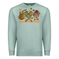 Seafoam Peace Love Thankful Premium Sweatshirt - CowhideDigitalArt