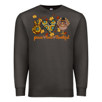 Smoke Peace Love Thankful Premium Sweatshirt - CowhideDigitalArt