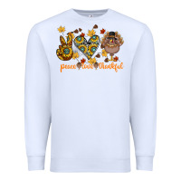 White Peace Love Thankful Premium Sweatshirt - CowhideDigitalArt