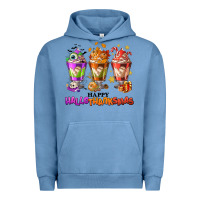 Pigment Pebble Blue Happy Hallothanksmas coffee cups Urban Hoodie - NancyCooperArtShop