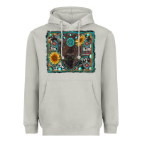 Moon Dust american bison wıth sunflower and gemstone Heavyweight Hoodie - RanaPortraitStore