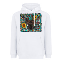 White american bison wıth sunflower and gemstone Heavyweight Hoodie - RanaPortraitStore