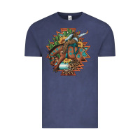 Vintage Denim bucking bronco aztec shape background Vintage Tee - Artiststas