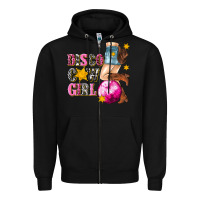 Black disco cowgirl Zipper Hoodie - texasbilliewilder
