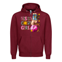 Burgundy disco cowgirl Zipper Hoodie - texasbilliewilder