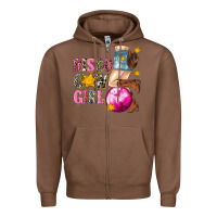 Chestnut disco cowgirl Zipper Hoodie - texasbilliewilder