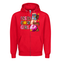Red disco cowgirl Zipper Hoodie - texasbilliewilder