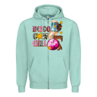 Seafoam disco cowgirl Zipper Hoodie - texasbilliewilder