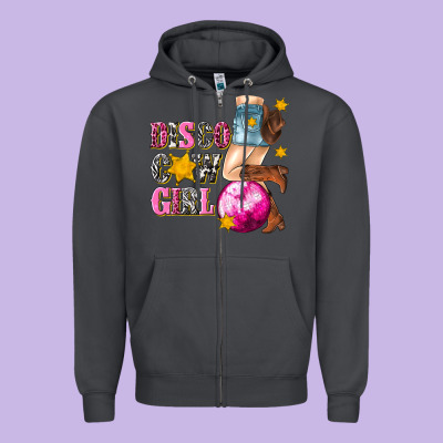 Zipper Hoodie disco cowgirl