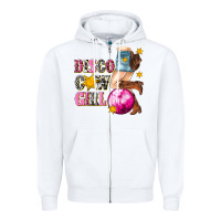 White disco cowgirl Zipper Hoodie - texasbilliewilder