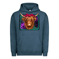 Pigment Midnight Navy halloween highland cow Urban Hoodie - Jasminsmagicworld