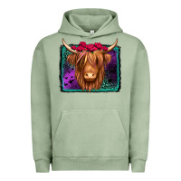 Pigment Oil Green halloween highland cow Urban Hoodie - Jasminsmagicworld