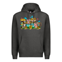 Farm Cute Animals With Sunflower Coffee Cups Premium Hoodie | Teevron