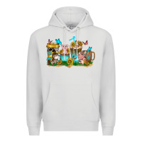 Dove Grey farm cute animals with sunflower coffee cups Premium Hoodie - NancyCooperArtShop