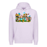 Lilac farm cute animals with sunflower coffee cups Premium Hoodie - NancyCooperArtShop