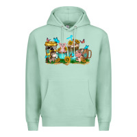 Seafoam farm cute animals with sunflower coffee cups Premium Hoodie - NancyCooperArtShop