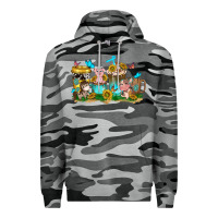Slate Camo farm cute animals with sunflower coffee cups Premium Hoodie - NancyCooperArtShop