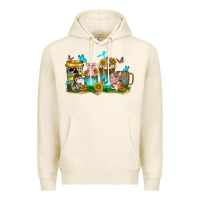 Tofu farm cute animals with sunflower coffee cups Premium Hoodie - NancyCooperArtShop