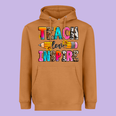 Teach Love Inspire Heavyweight Hoodie Designed By Zillion Design Studio