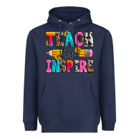 Navy teach love inspire Heavyweight Hoodie - Zillion Design Studio