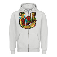 Dove Grey Christmas Horseshoe Zipper Hoodie - RanaPortraitStore