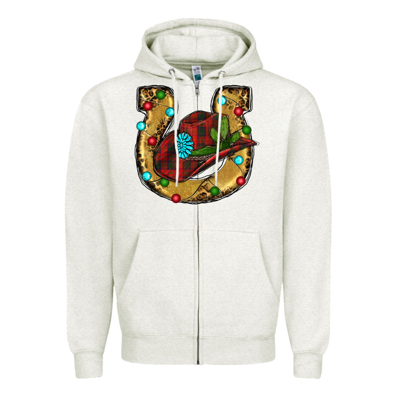 Christmas Horseshoe Zipper Hoodie by RanaPortraitStore | Teevron
